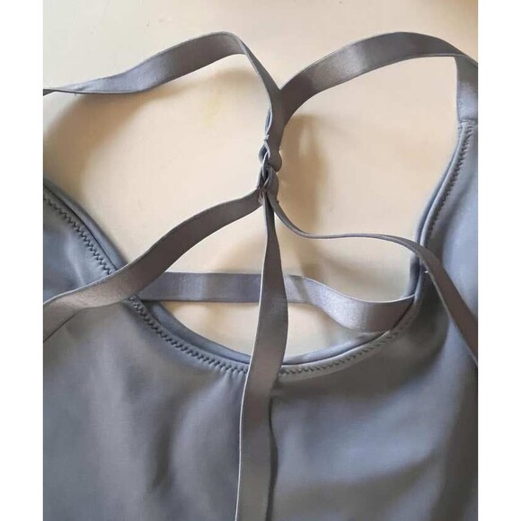 Nike Dri Fit L Gray Blue Indy Femme Strappy Light Support Sports Bra - Picture 10 of 10